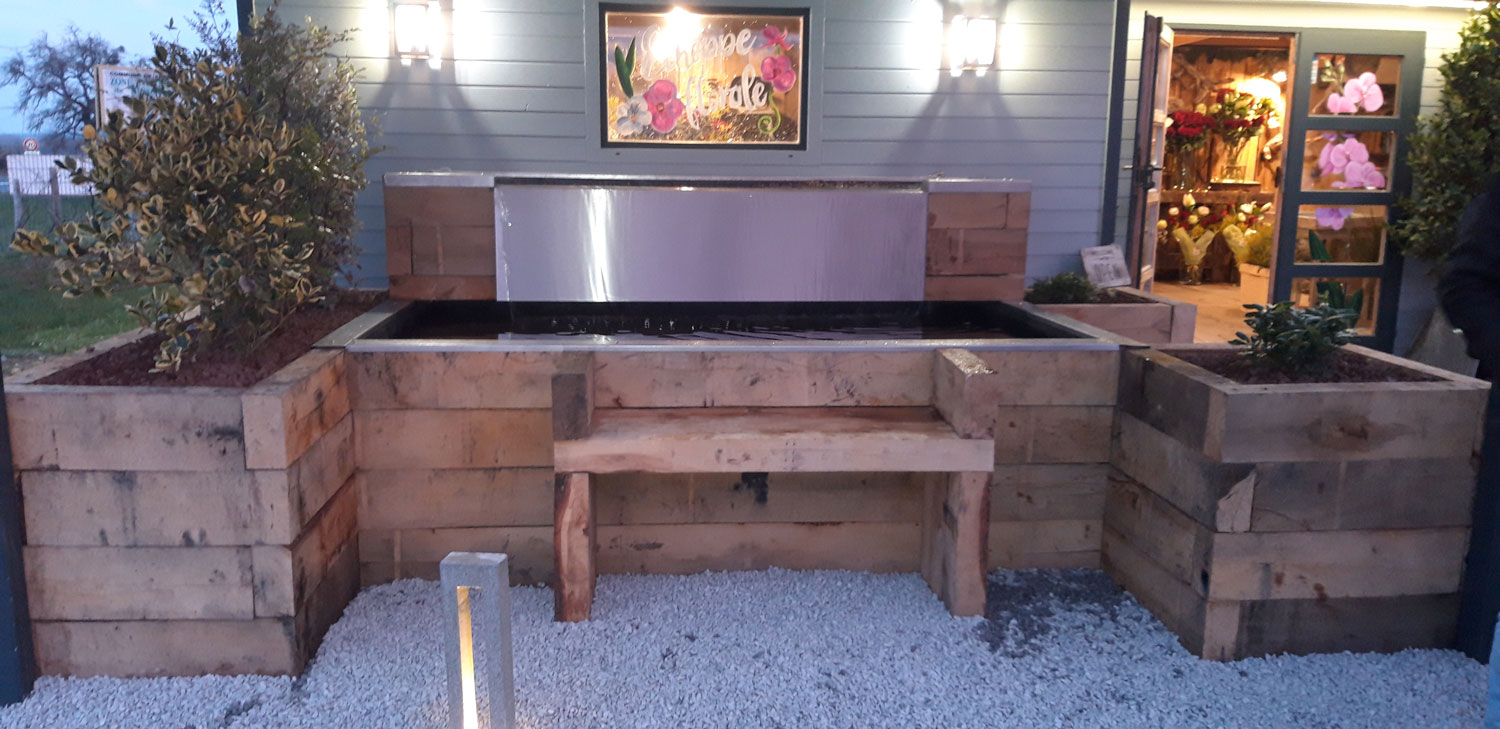 Conception bassin hors sol avec plantes Pernay